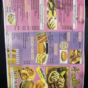 El Huarache - Menu page 2 - Mexican Near Me - Queens, New York