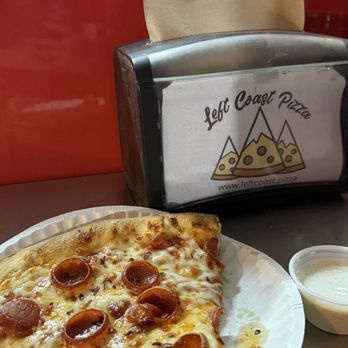 Left Coast Pizza - Pepperoni slice and homemade ranch! - Pizza Near Me - Dayton, Nevada Left Coast Pizza - Pepperoni slice and homemade ranch! - Pizza Near Me - Dayton, Nevada