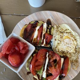 Avocado toast with tomato, mozzarella and balsamic glaze was a huge thumbs up.