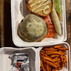Major Market - 8-oz Angus Beef Burger and Sweet Potato Fries