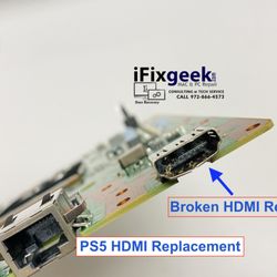 iFixGeek - We Can help you with fixing the HDMI port for your PS5 or XBOX. Please bring your console to our repair center and a technician will take
