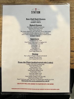 Menu photo 7 The Station Raw Bar Apalachicola, FL