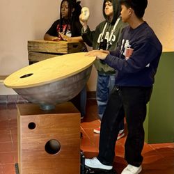Claremont Lewis Museum of Art - School group visits museum and plays the instruments
