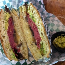 Messy Hot Pastrami Sandwich