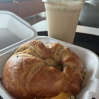 Kickstarrt Coffee Cafe - Egg Cheese Croissant & iced Spanish latte @veefoodlife - Cafes Near Me - Carmel, Indiana Kickstarrt Coffee Cafe - Egg Cheese Croissant & iced Spanish latte @veefoodlife - Cafes Near Me - Carmel, Indiana