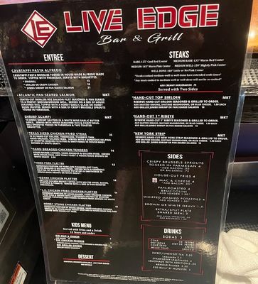 Menu photo 6 Live Edge Bar And Grill Mountain Home, AR