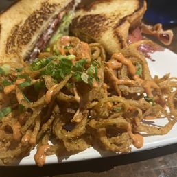BLT and haystack onion strings. BLT and haystack onion strings.