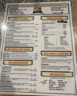 Menu photo 1 Big Papa's Schertz, TX Menu photo 1 Big Papa's Schertz, TX