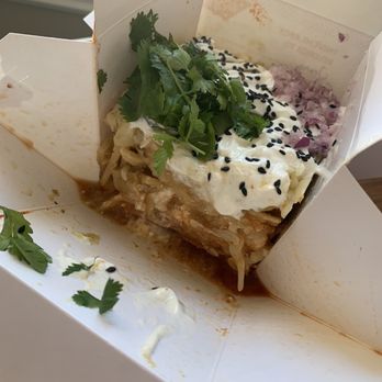 Chilabox - Chilabox with half rojo half verde sauce - Mexican Near Me - El Paso, Texas