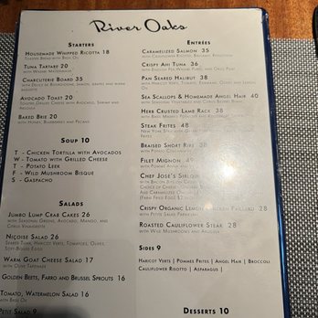 River Oaks Restaurant - Menu - New American Near Me - Memphis, Tennessee River Oaks Restaurant - Menu - New American Near Me - Memphis, Tennessee