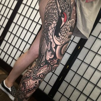 Swan and Sword Tattoo - Tattoo Near Me - Citrus Heights, California
