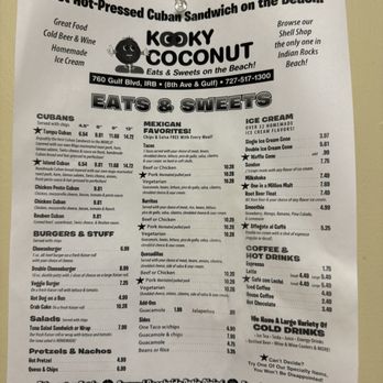 Kooky Coconut - Sandwiches Near Me - Indian Rocks Beach, Florida