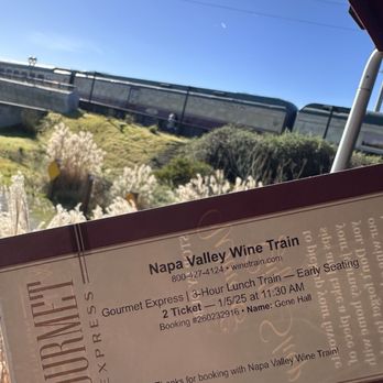 Napa Valley Wine Train - Ticket to check in. - New American Near Me - Napa, California