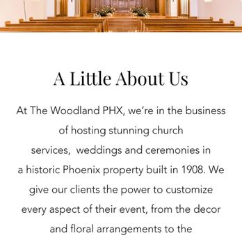 The Woodland PHX - Wedding Chapels Near Me - Phoenix, Arizona