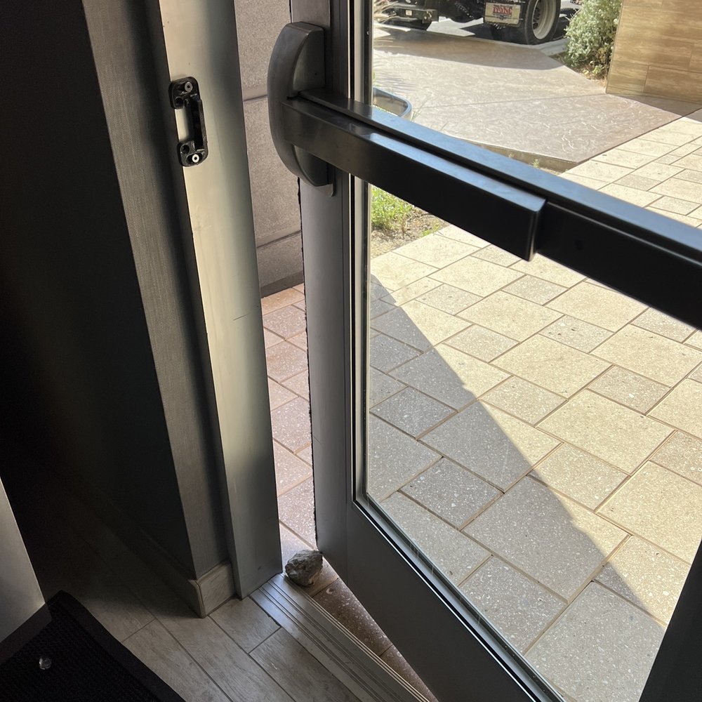 Door that was propped open 24/7 due to malfunction of key operation. Door that was propped open 24/7 due to malfunction of key operation.