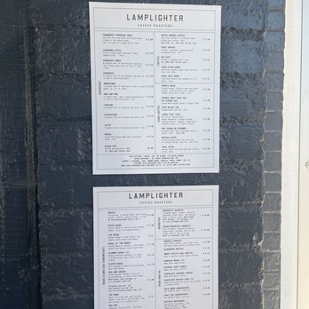 Lamplighter Coffee Roasters - Menu as of 7/4/23 - Coffee & Tea Near Me - Richmond, Virginia