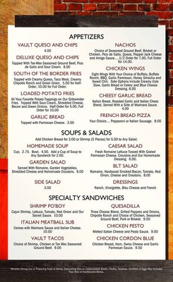 Menu photo 5 The Vault South Wayne, WI
