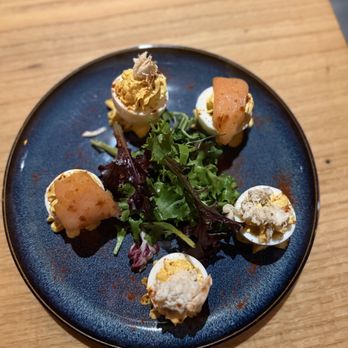 Primal Steakhouse - Crab and smoked salmon deviled eggs - Steakhouses Near Me - The Colony, Texas