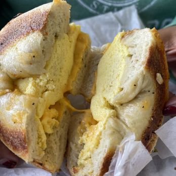 Bagels Galore - Egg & Cheese on jalapeño cheddar bagel - Bagels Near Me - Rancho Palos Verdes, California Bagels Galore - Egg & Cheese on jalapeño cheddar bagel - Bagels Near Me - Rancho Palos Verdes, California