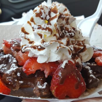 VolksWaffle - Chocolate dipped "Most Wanted" Belgian Waffle. - Desserts Near Me - Carmichael, California VolksWaffle - Chocolate dipped "Most Wanted" Belgian Waffle. - Desserts Near Me - Carmichael, California