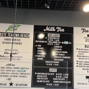 Taste Tea - Menu - Bubble Tea Near Me - Ewa Beach, Hawaii