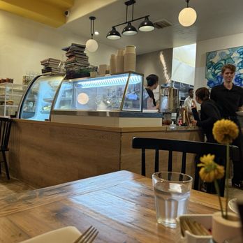 Rudolfo's - Front counter with deserts like dark chocolate gelato - Italian Near Me - Pacific Grove, California