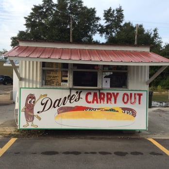 Daves Carryout - a hot dog stand in a parking lot - Hot Dogs Near Me - Defuniak Springs, Florida Daves Carryout - a hot dog stand in a parking lot - Hot Dogs Near Me - Defuniak Springs, Florida