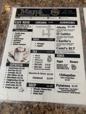 Menu photo 1 Maná Restaurant & Bakery Douglas, AZ Menu photo 1 Maná Restaurant & Bakery Douglas, AZ