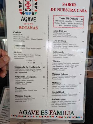 Menu photo 1 Agave Uptown Oakland, CA