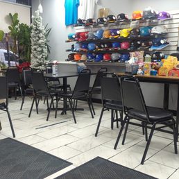 Minimal seating in the restaurant. It's all about takeout here.