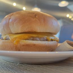Sausage egg and cheese breakfast sandwich. Hard as a hockey puck.