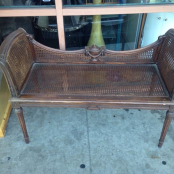 Discount Furniture Store - I bought this wooden antique bench which is the cutest size. I love it and it was about $35 which was right in my price range! - Furniture Stores Near Me - Orange, California