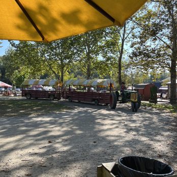Johnson's Corner Farm - We're about to get on a HayRide - Fruits & Veggies Near Me - Medford, New Jersey