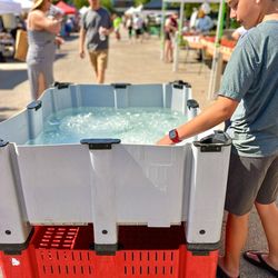 Skokie Farmers Market - June 22, 2025 Free ice cold water, and a place to mop your brow during this heatwave.