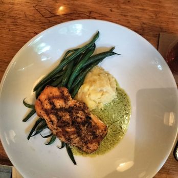 Print Works Bistro - Grilled Salmon - great dish. - French Near Me - Greensboro, North Carolina