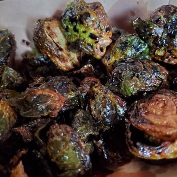 Lucy's on Lighthouse - Dick Verde! Fried brussels sprouts drizzled in balsamic vinnegarette. - Hot Dogs Near Me - Pacific Grove, California Lucy's on Lighthouse - Dick Verde! Fried brussels sprouts drizzled in balsamic vinnegarette. - Hot Dogs Near Me - Pacific Grove, California