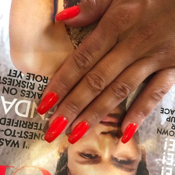 Sugar Nails & Lashes - Red coffin nails - Nail Salons Near Me - Orange, California Sugar Nails & Lashes - Red coffin nails - Nail Salons Near Me - Orange, California