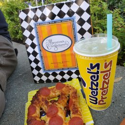 Pizza pretzel, lemonade. 16.50. It was really good! Pizza pretzel, lemonade. 16.50. It was really good!