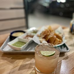Centro - Chips & Salsas and guava margarita