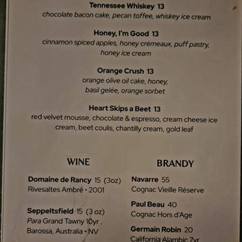 Marsh House - Dessert Menu - Southern Near Me - Nashville, Tennessee Marsh House - Dessert Menu - Southern Near Me - Nashville, Tennessee