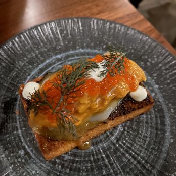Bansang - Uni scallop toast. - Korean Near Me - San Francisco, California Bansang - Uni scallop toast. - Korean Near Me - San Francisco, California