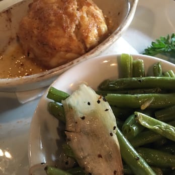 Jerry's Seafood - baby Crab Bomb with vegetable of the day. So delicious. It also came with a side salad! - Seafood Near Me - Bowie, Maryland