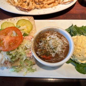 DiMartino's - Turkey G poboy combo with seafood gumbo and potato salad. All great tasting. - Beer, Wine & Spirits Near Me - Covington, Louisiana DiMartino's - Turkey G poboy combo with seafood gumbo and potato salad. All great tasting. - Beer, Wine & Spirits Near Me - Covington, Louisiana