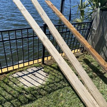 Dockside Marine Restoration - Boards with only one screw in the 3 of them that floated away. - General Contractors Near Me