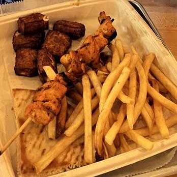 PINCHO - Chicken kebab and fried cheese plate. - Burgers Near Me - Miami, Florida