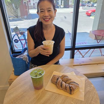 Lalala - Newark Chamber President and Fremont Mayor Emerita Lily Mei enjoying her drink and pastry order - Coffee & Tea Near Me - Newark, California Lalala - Newark Chamber President and Fremont Mayor Emerita Lily Mei enjoying her drink and pastry order - Coffee & Tea Near Me - Newark, California
