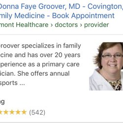 Donna Faye Groover, MD - You can not argue w/ALL THOSE 5 STAR ratings!