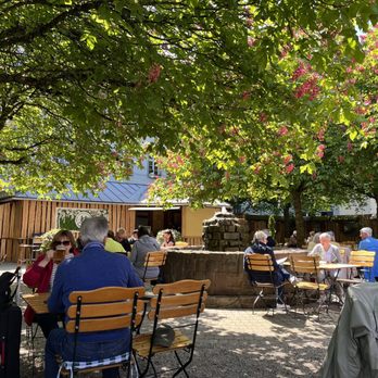 Hausbrauerei Domhof - Biergarten seating area. - Breweries Near Me - Speyer, RP Hausbrauerei Domhof - Biergarten seating area. - Breweries Near Me - Speyer, RP
