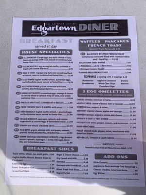 Menu photo 7 Edgartown Diner Edgartown, MA