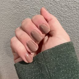 Gel manicure, color 42 with round edge. Gel manicure, color 42 with round edge.